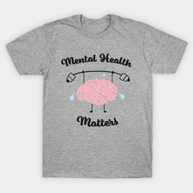 Mental Health Matters with Brain T-Shirt by EmilyK